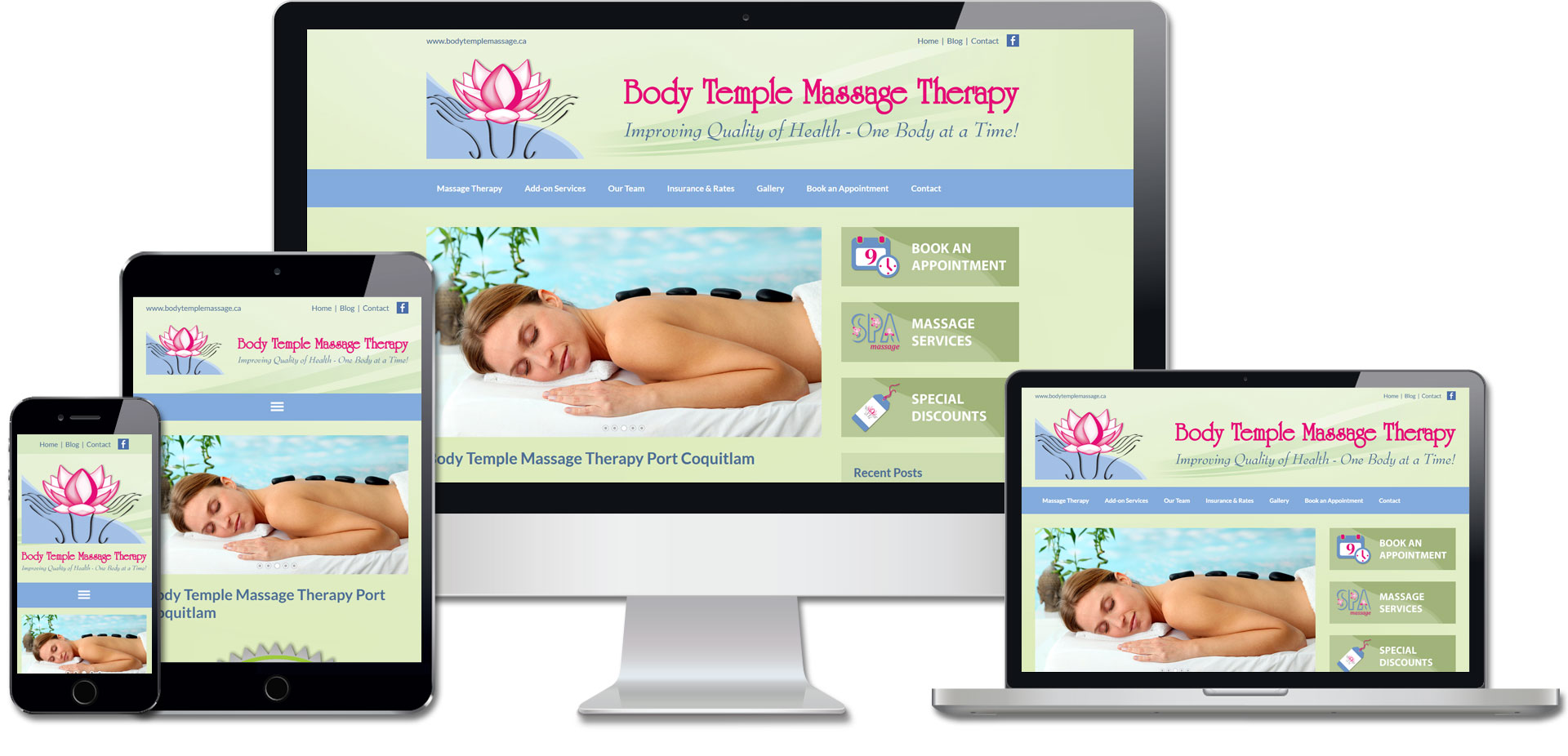 Body Temple Massage Therapy Website