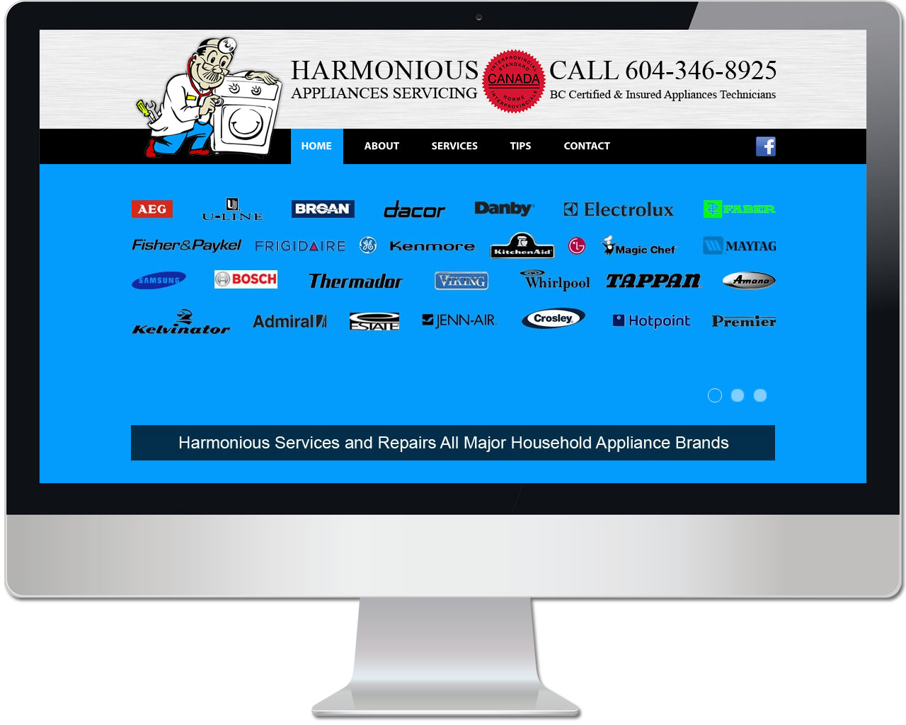 Harmonious Appliances Servicing Website