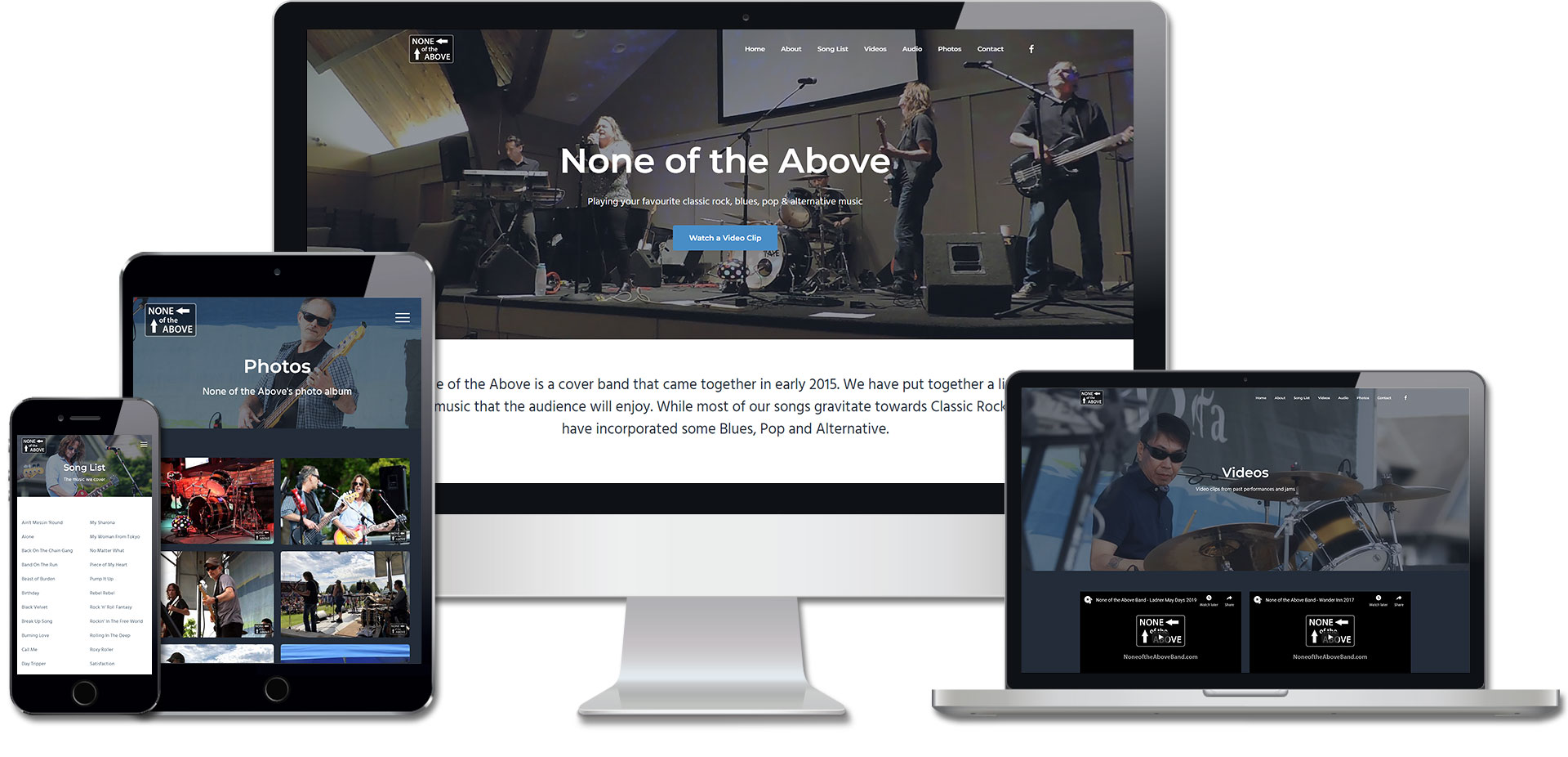 None of the Above Band Website