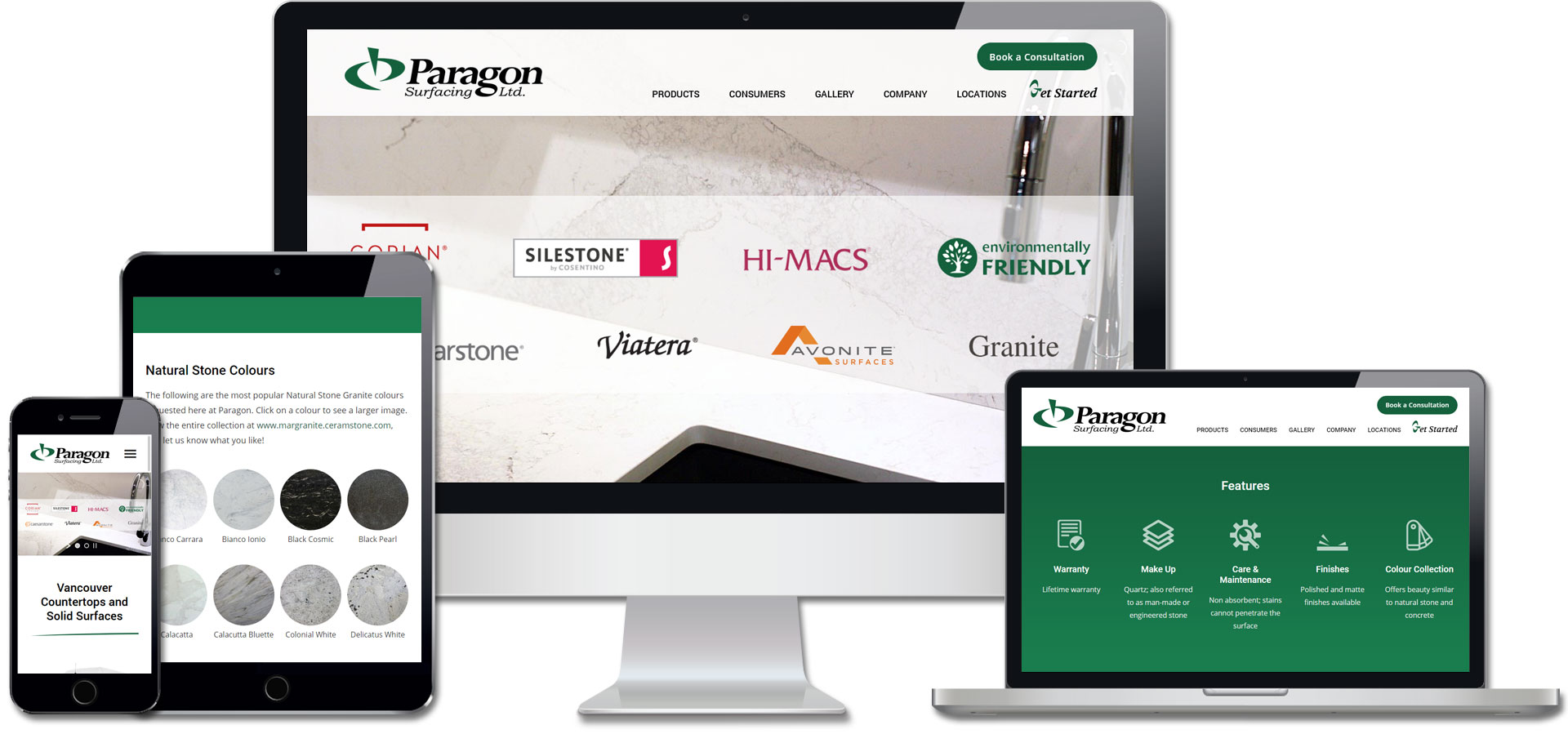 Paragon Surfacing Countertops Website